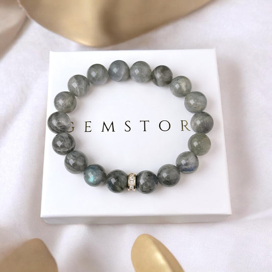 Labradorīta aproce ar dekoru (Labradorīts, 10mm)