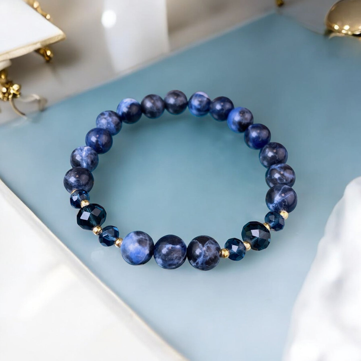 Sodalite bracelet (Sodalite, 8mm.For success, knowledge and luck.)
