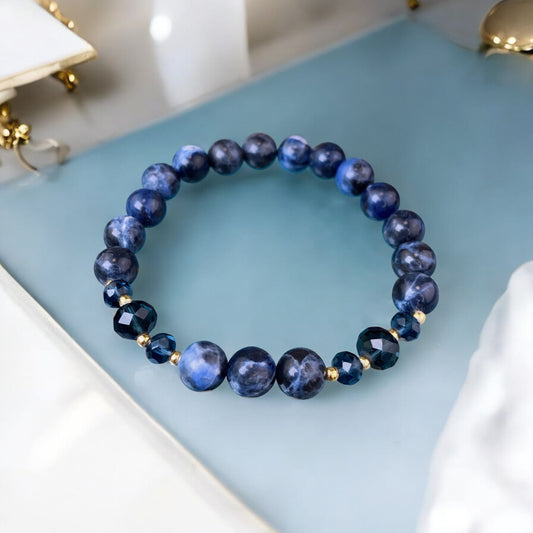 Sodalīta rokassprādze (Sodalīts, 8mm.Panākumiem, zināšanām un veiksmei.)