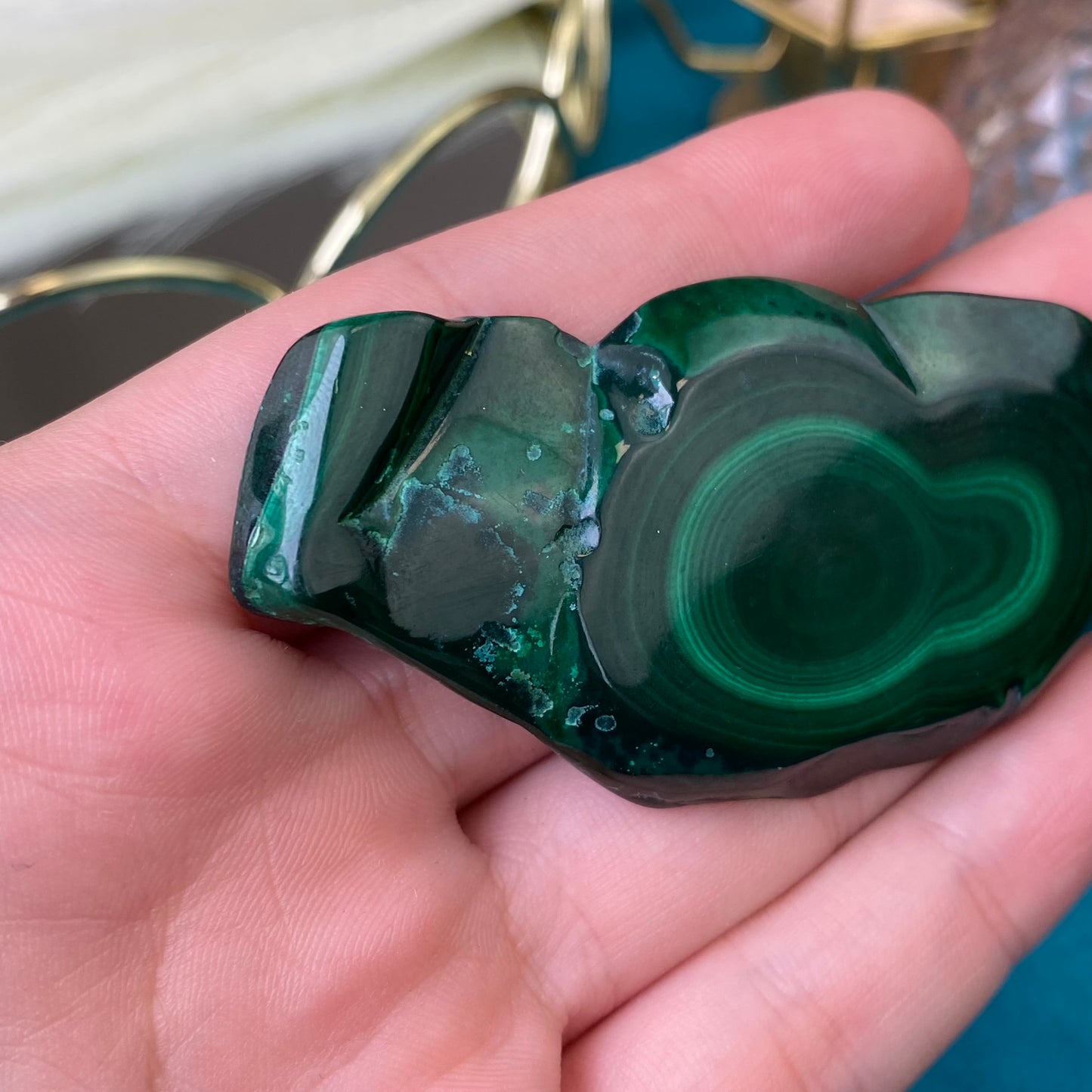 Natural polished Malachite plate 36g.