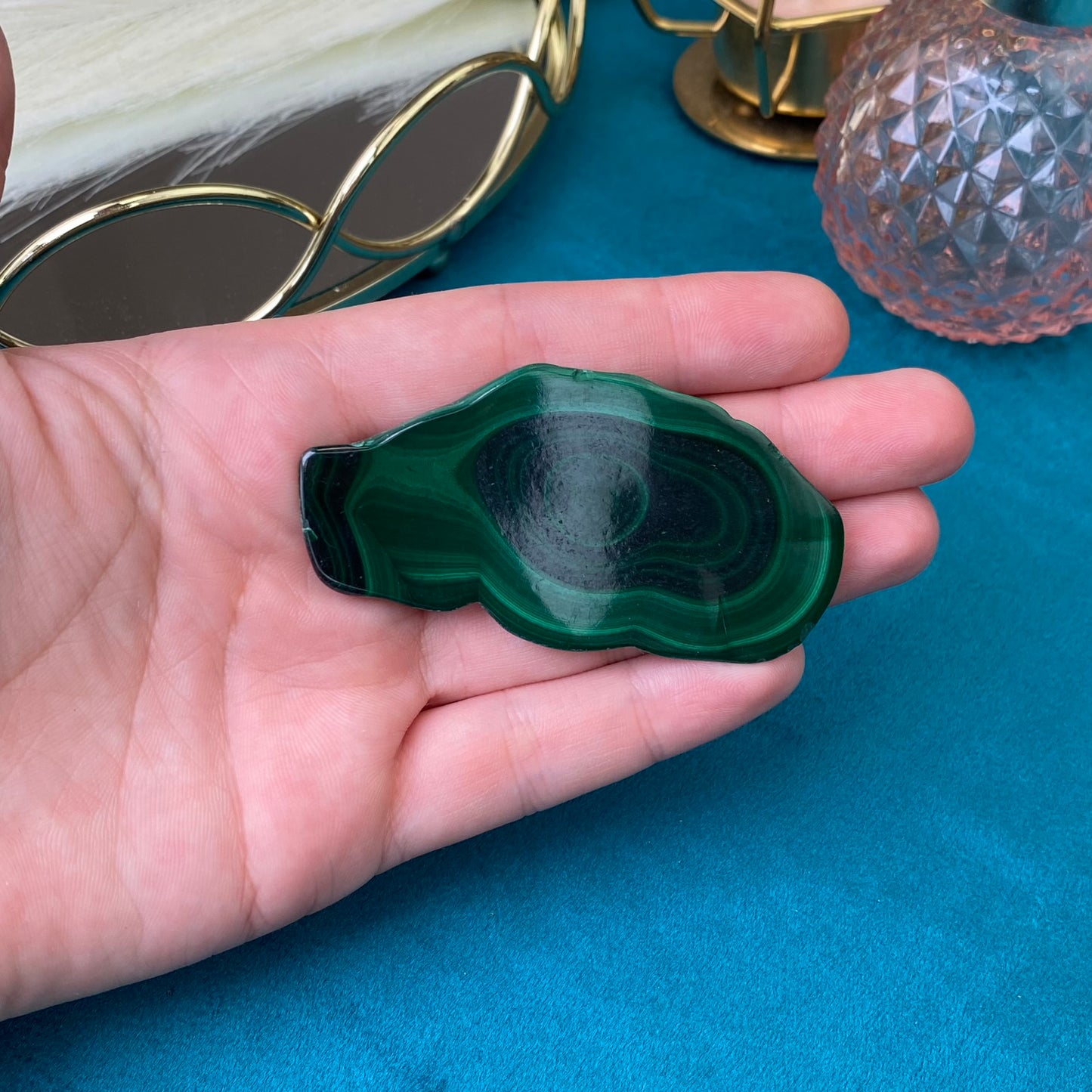 Natural polished Malachite plate 36g.