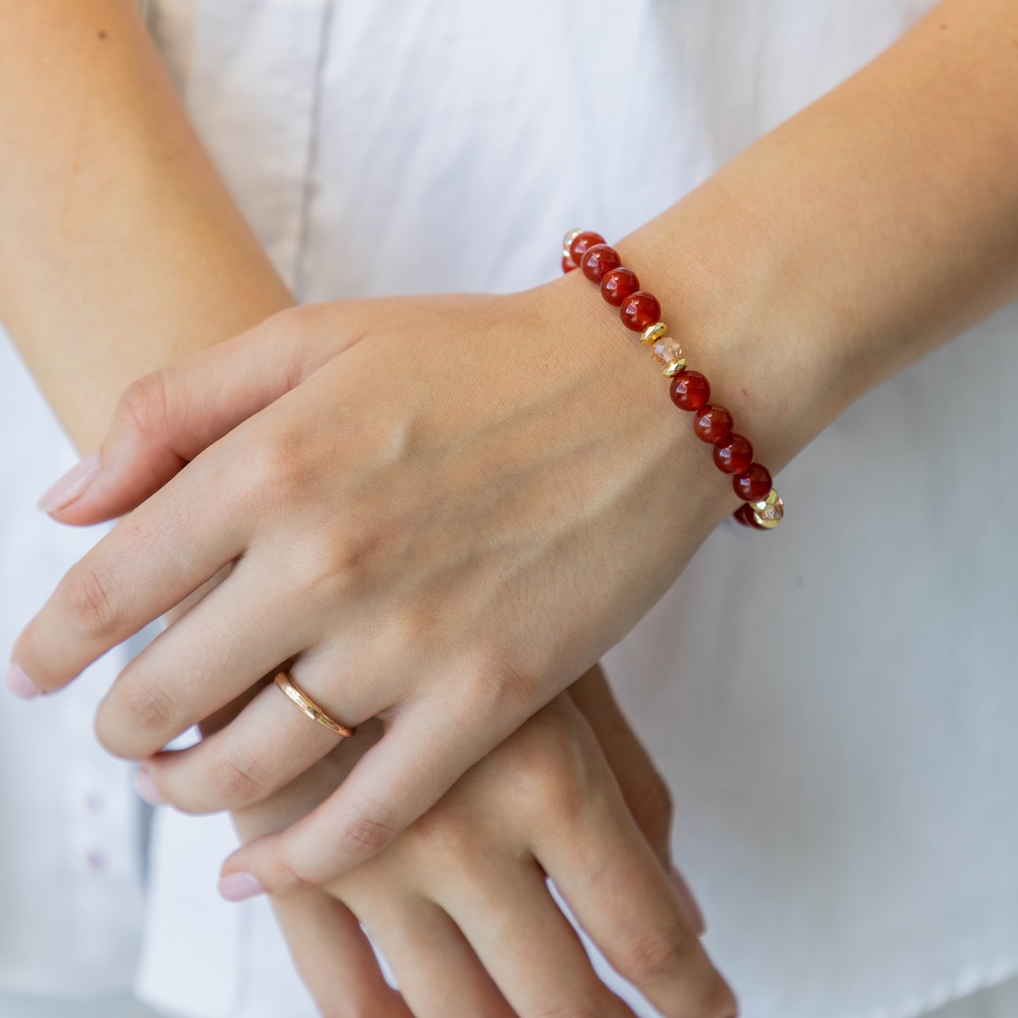 Carnelian bracelet (Carnelian, 8mm.For love, health and career.)