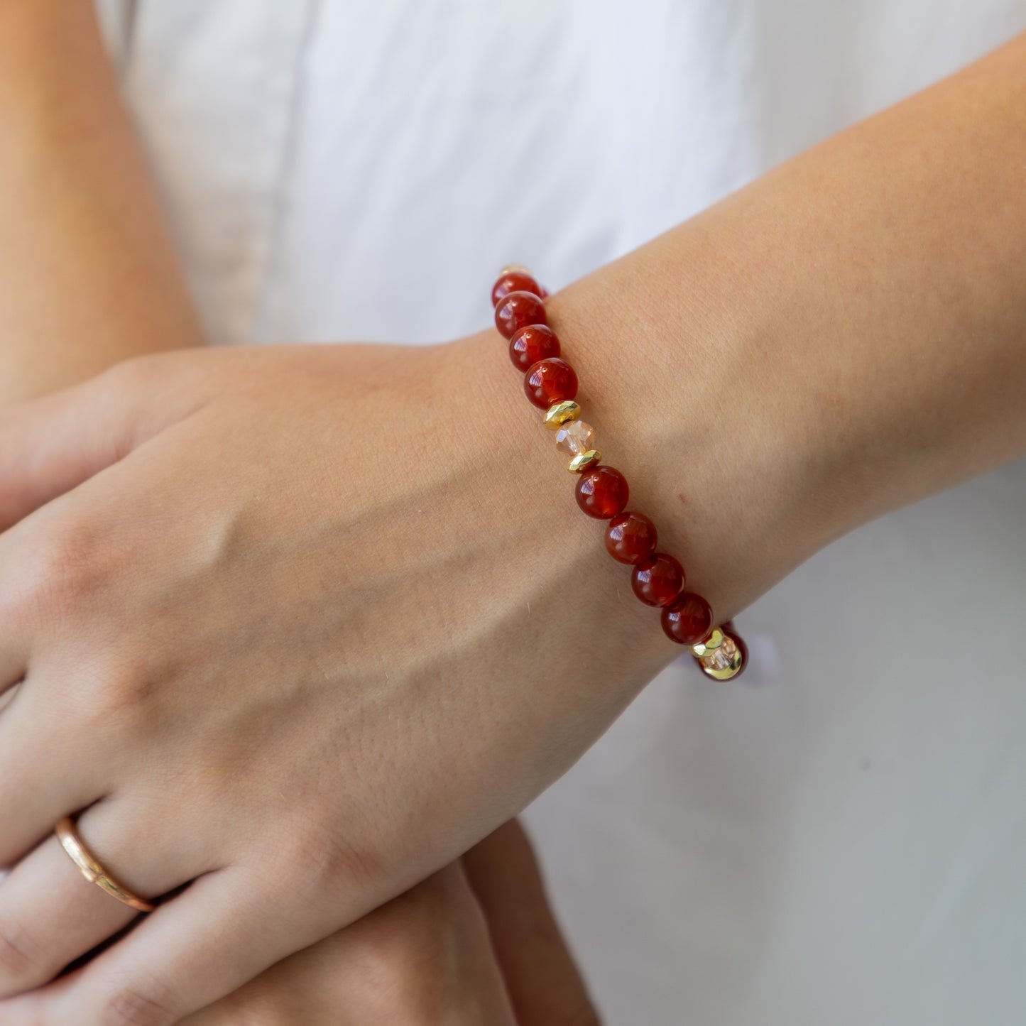 Carnelian bracelet (Carnelian, 8mm.For love, health and career.)