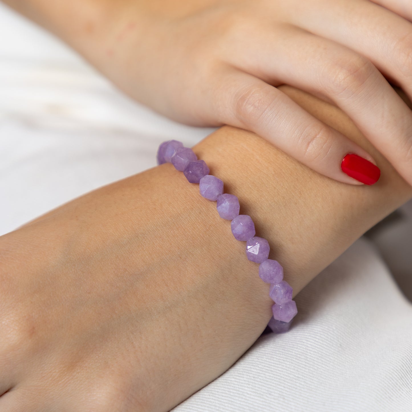 Lavander Amethyst bracelet (Amethyst, 8mm.For love, harmony and balance)