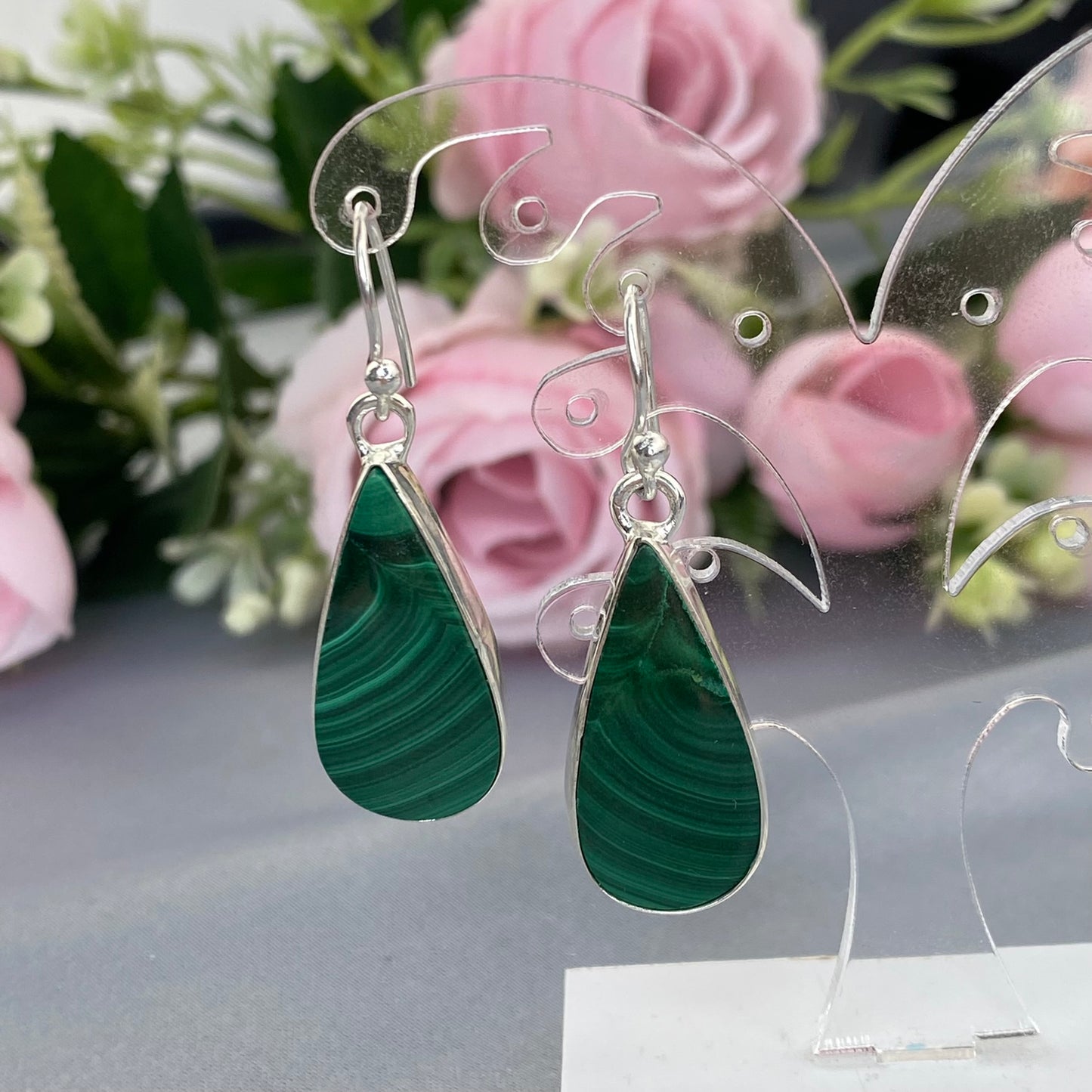 Malachite earrings (Malachite)