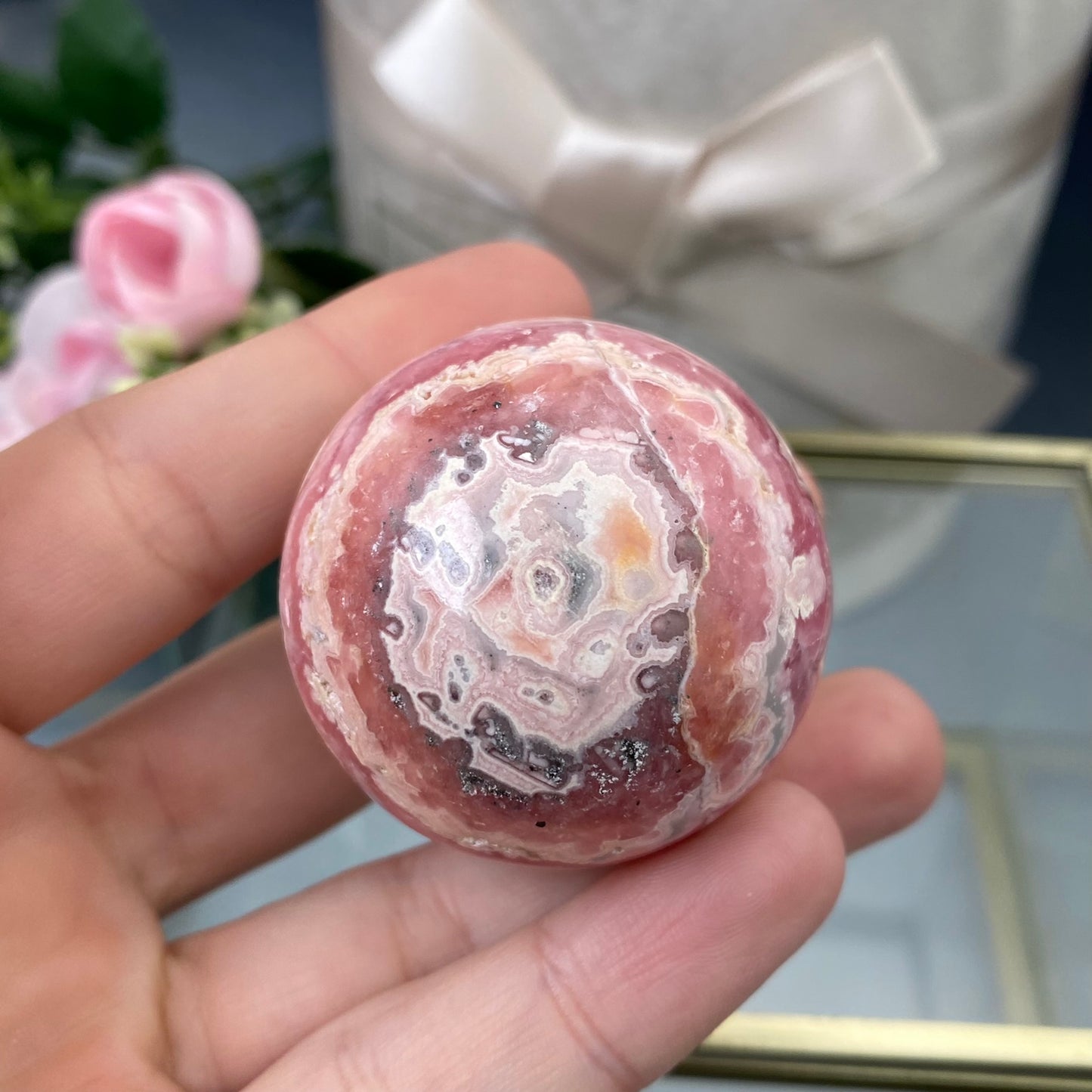 Rhodochrosite sphere (Rhodochrosite 4cm)