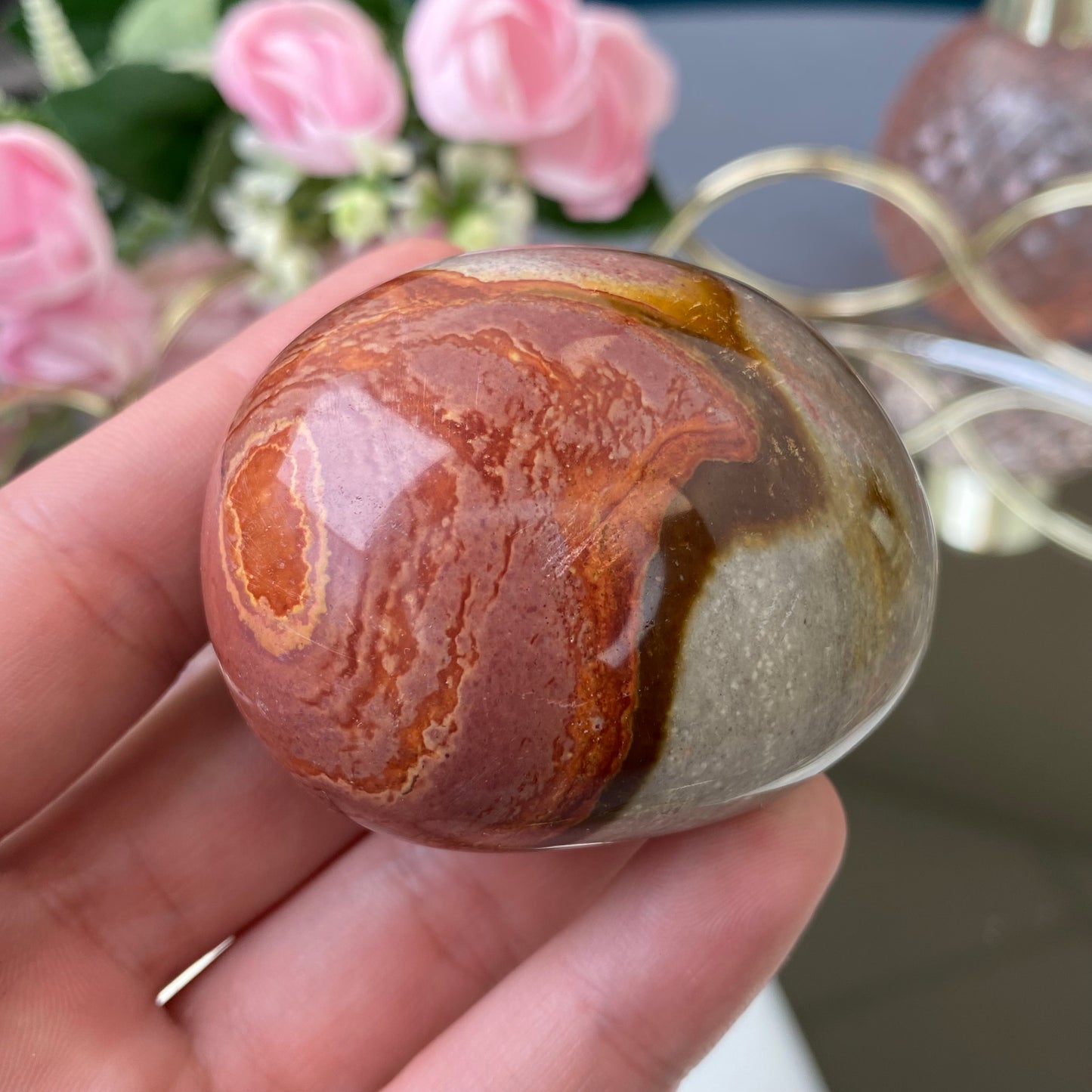 Natural polished Polychrome Jasper 110g. (Desert Jasper)