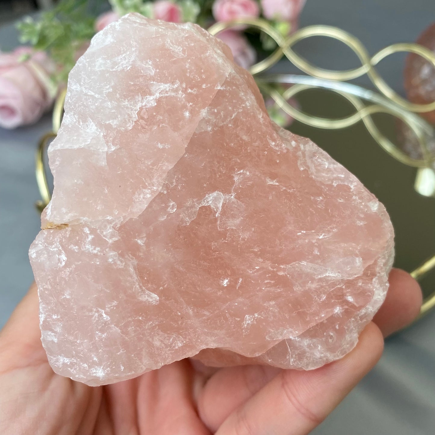 Natural raw  Rose Quartz 812g.