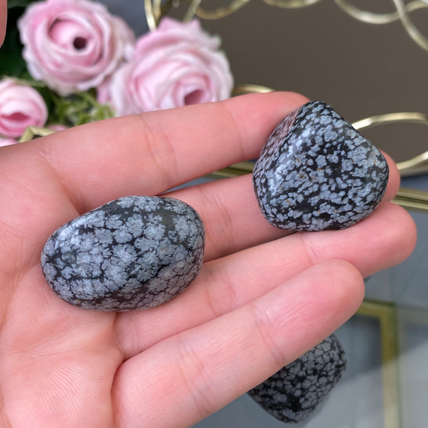 Natural polished Snowflake Obsidian (1pc.)