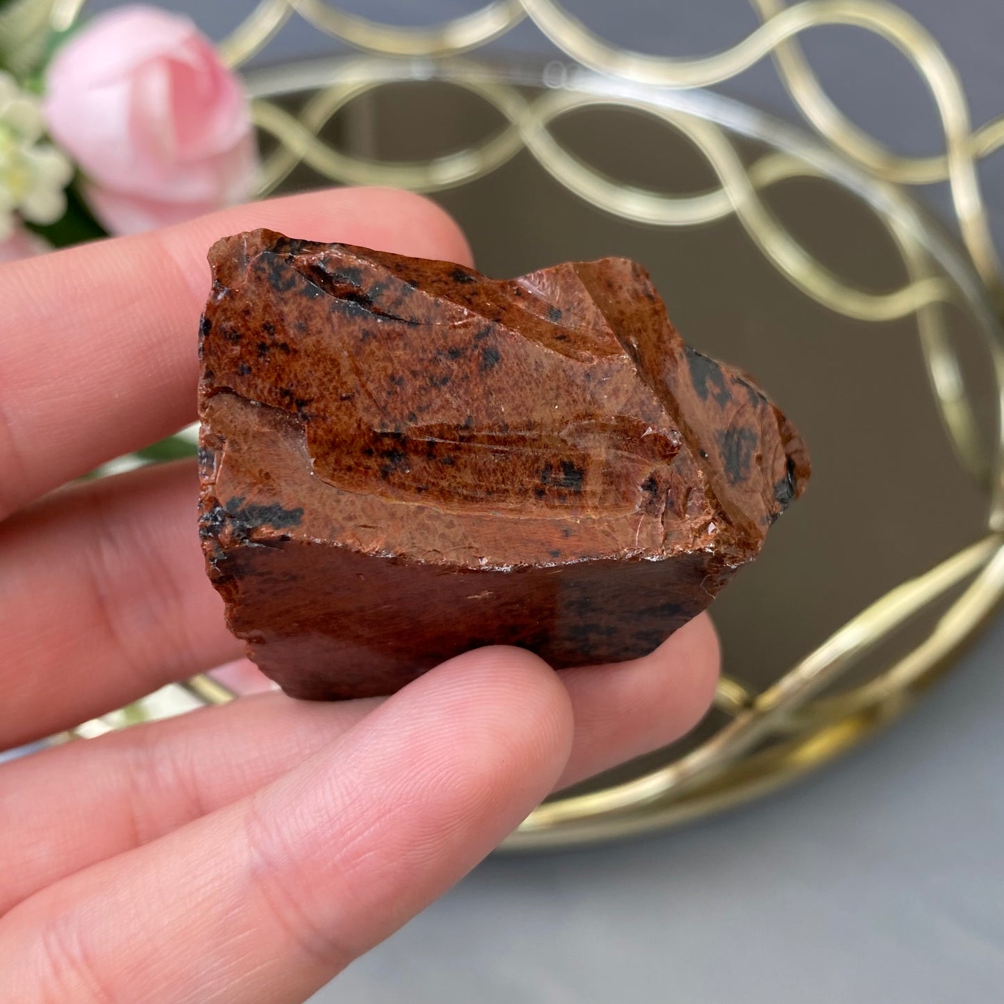 Natural Mahogany Obsidian 48g.(partially polished)