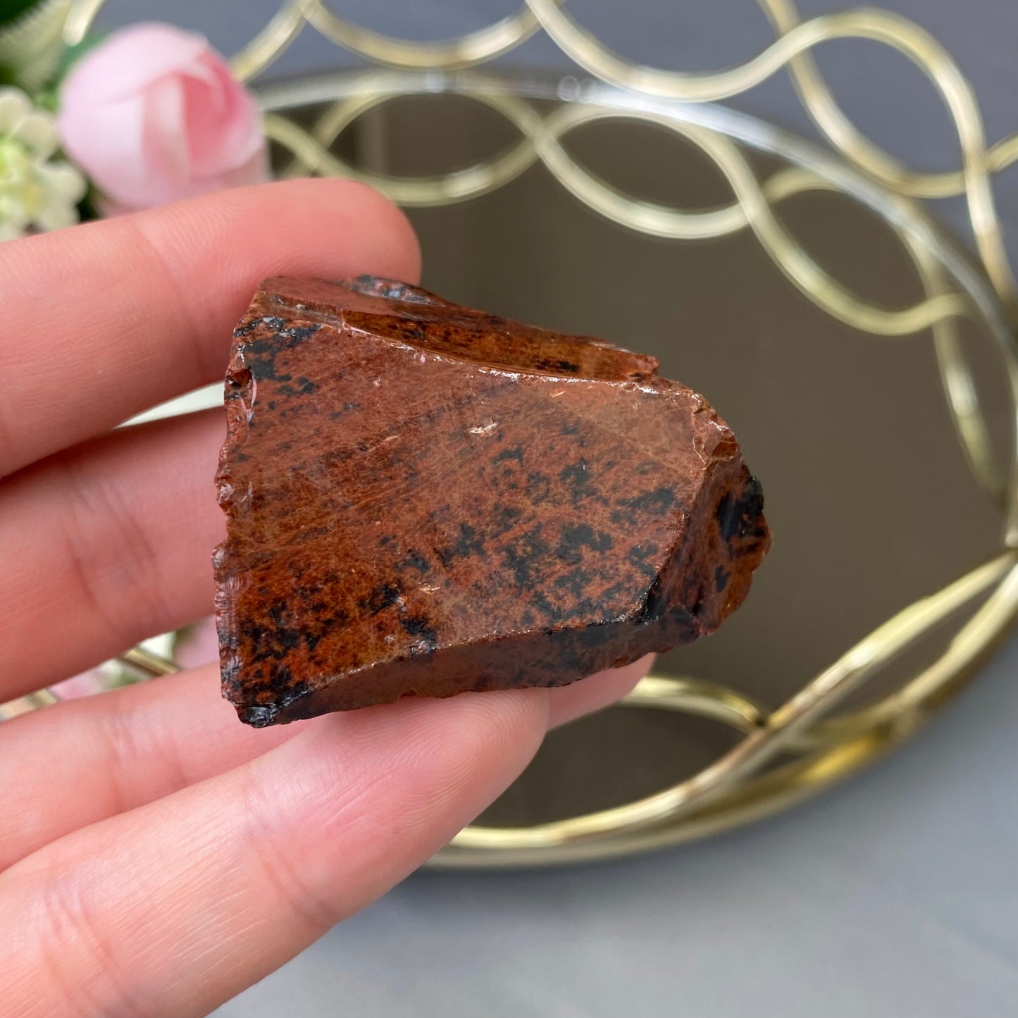 Natural Mahogany Obsidian 48g.(partially polished)