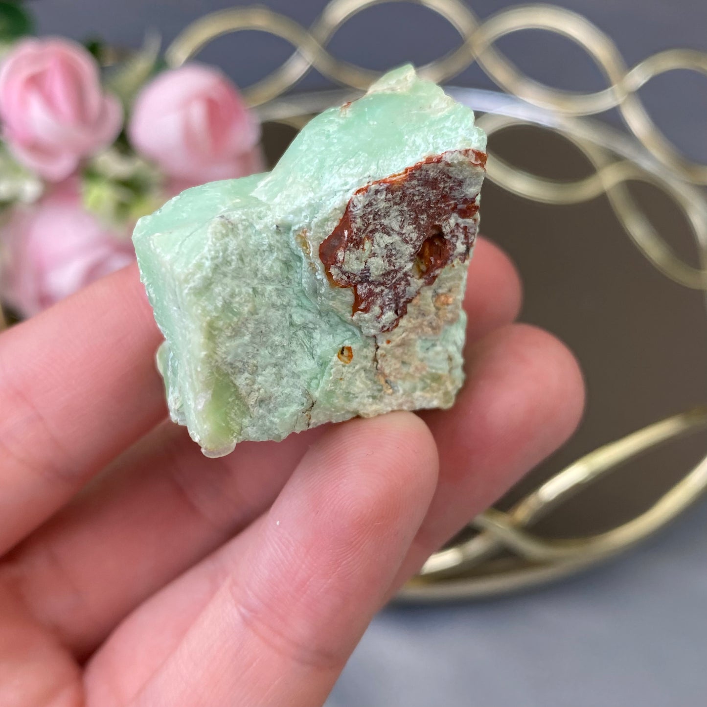 Natural raw Chrysoprase 38g. (Brasil)