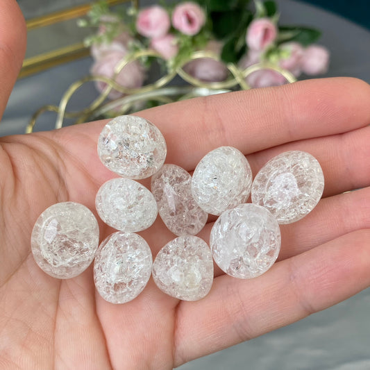 Natural polished Crackle Clear Quartz crystal (1pc.)