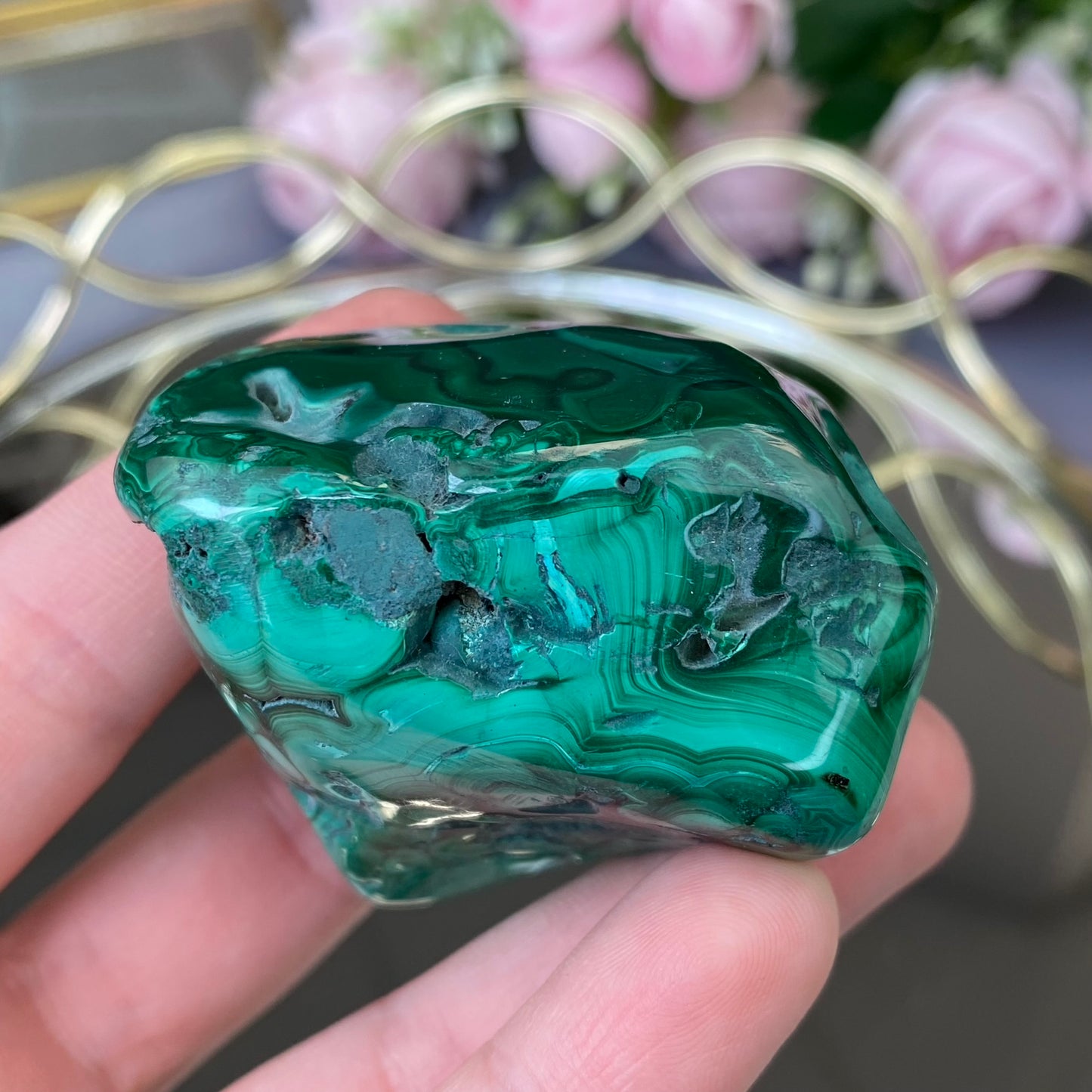 Natural polished Malachite 174g.