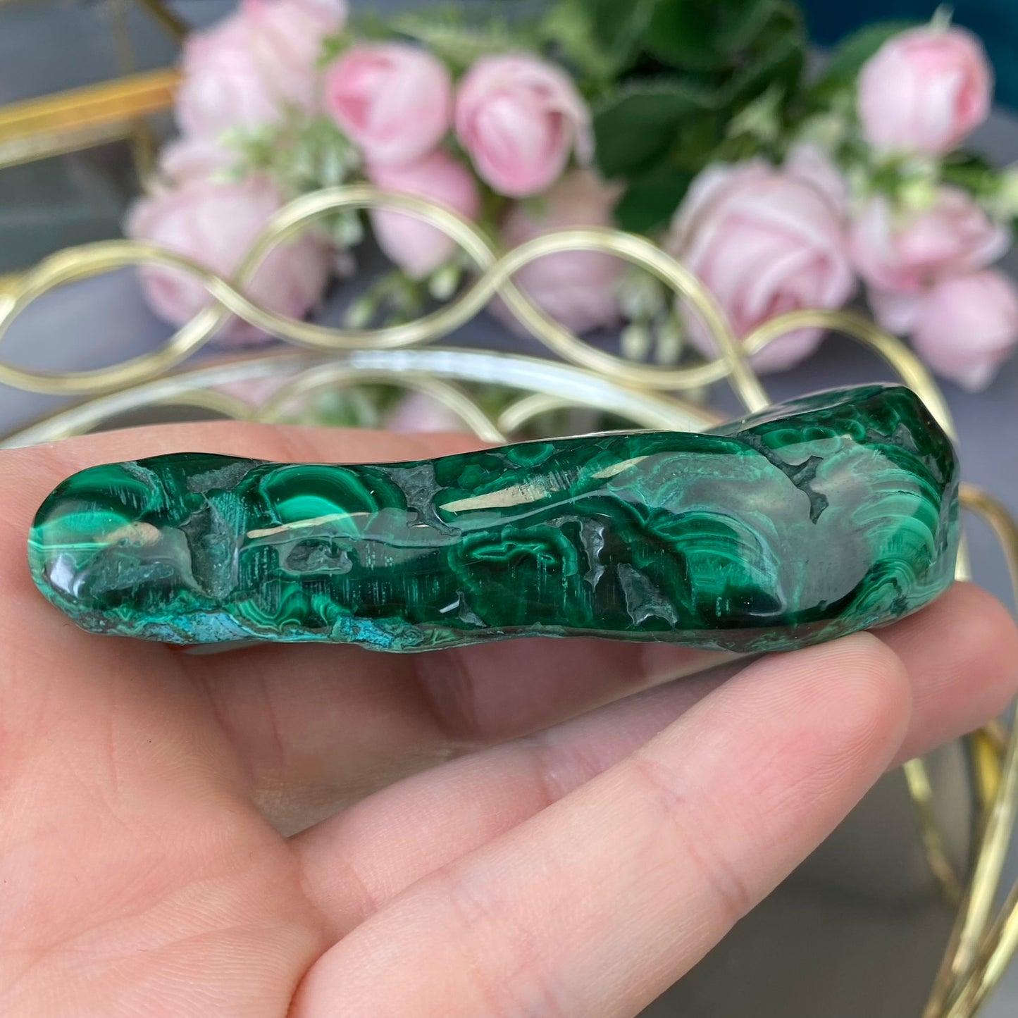 Natural polished Malachite 132g.