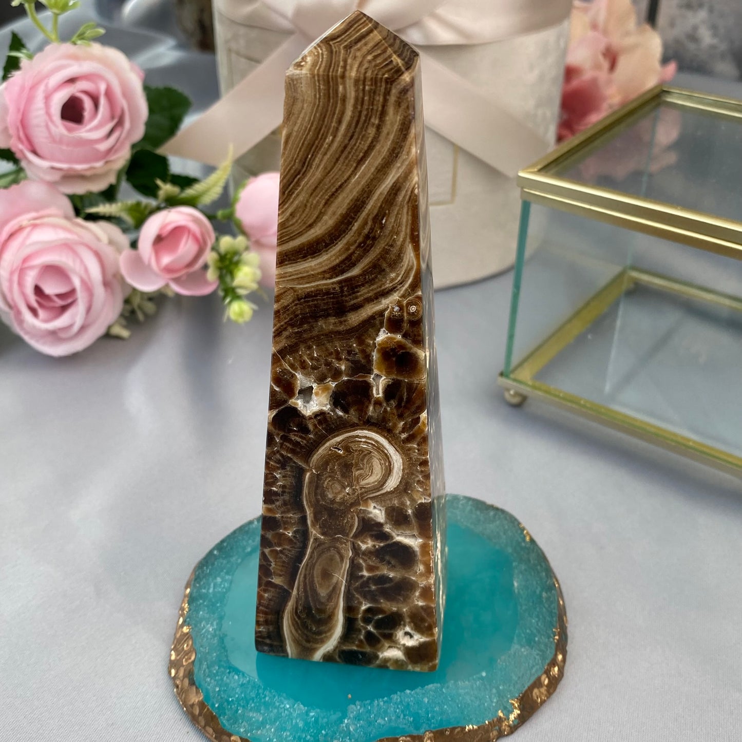 Marble Onyx tower (Marble Onyx 317g., 13.5x4)