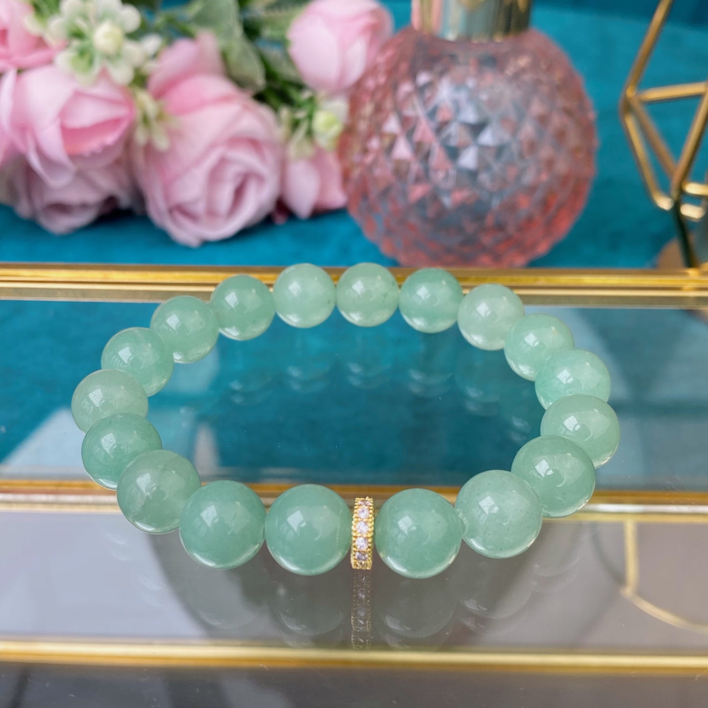 Aventurine bracelet (Aventurine, 10mm.For love, money and good mood)