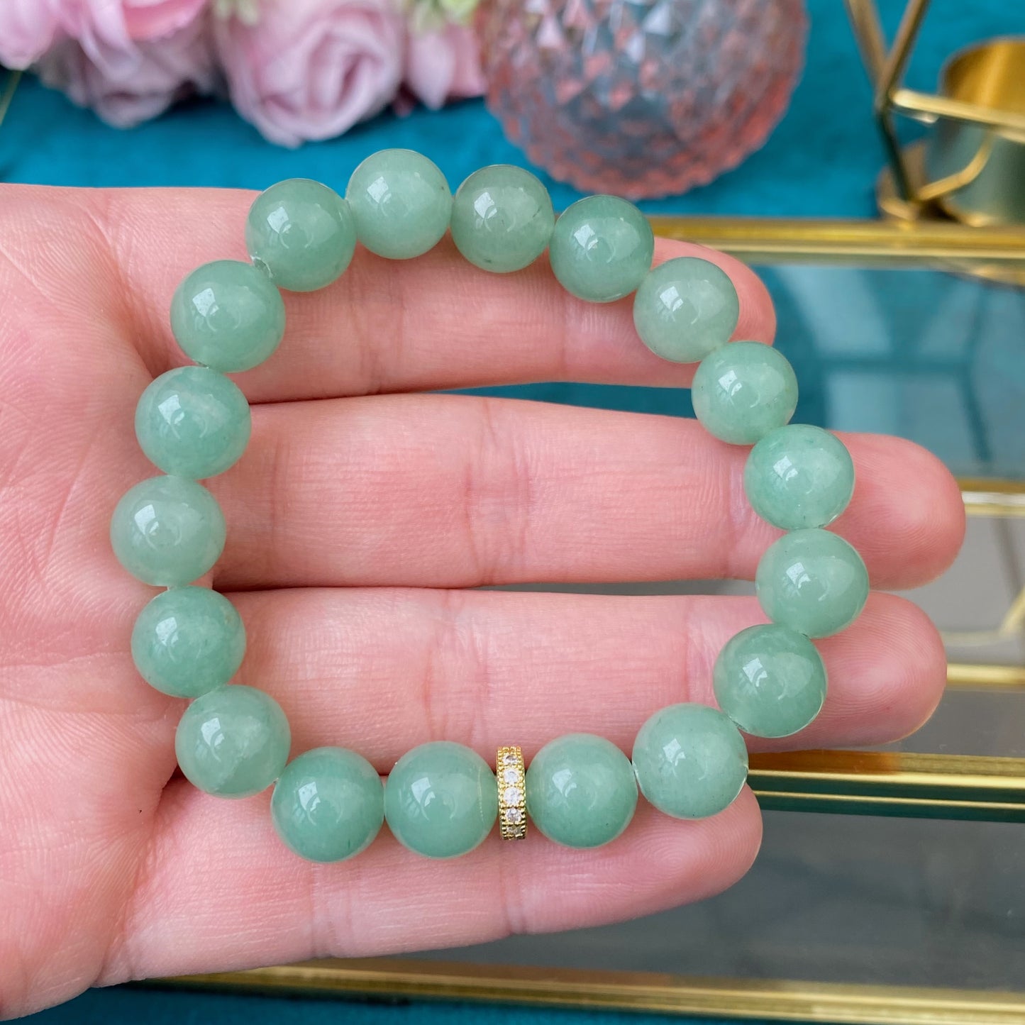 Aventurine bracelet (Aventurine, 10mm.For love, money and good mood)