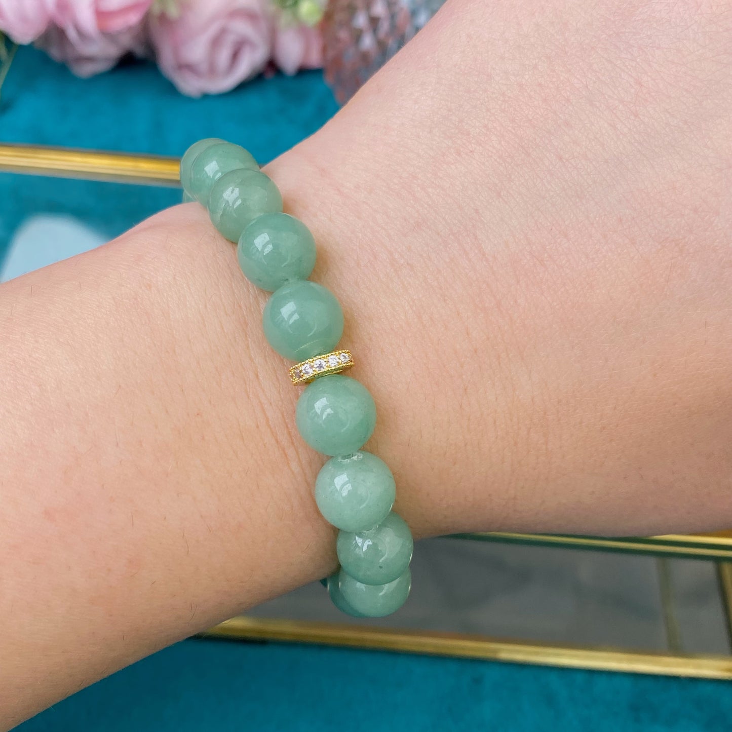 Aventurine bracelet (Aventurine, 10mm.For love, money and good mood)