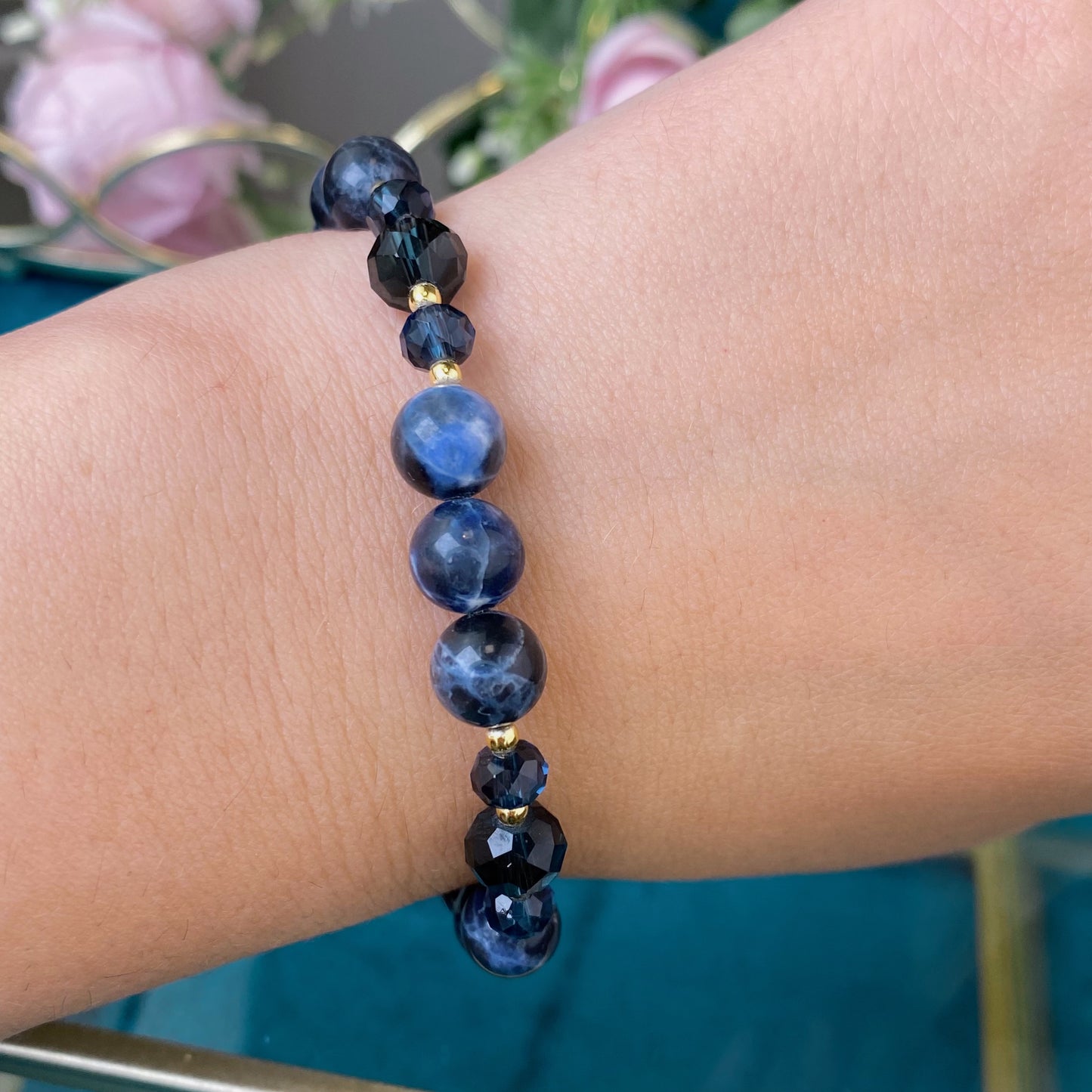 Sodalite bracelet (Sodalite, 8mm.For success, knowledge and luck.)