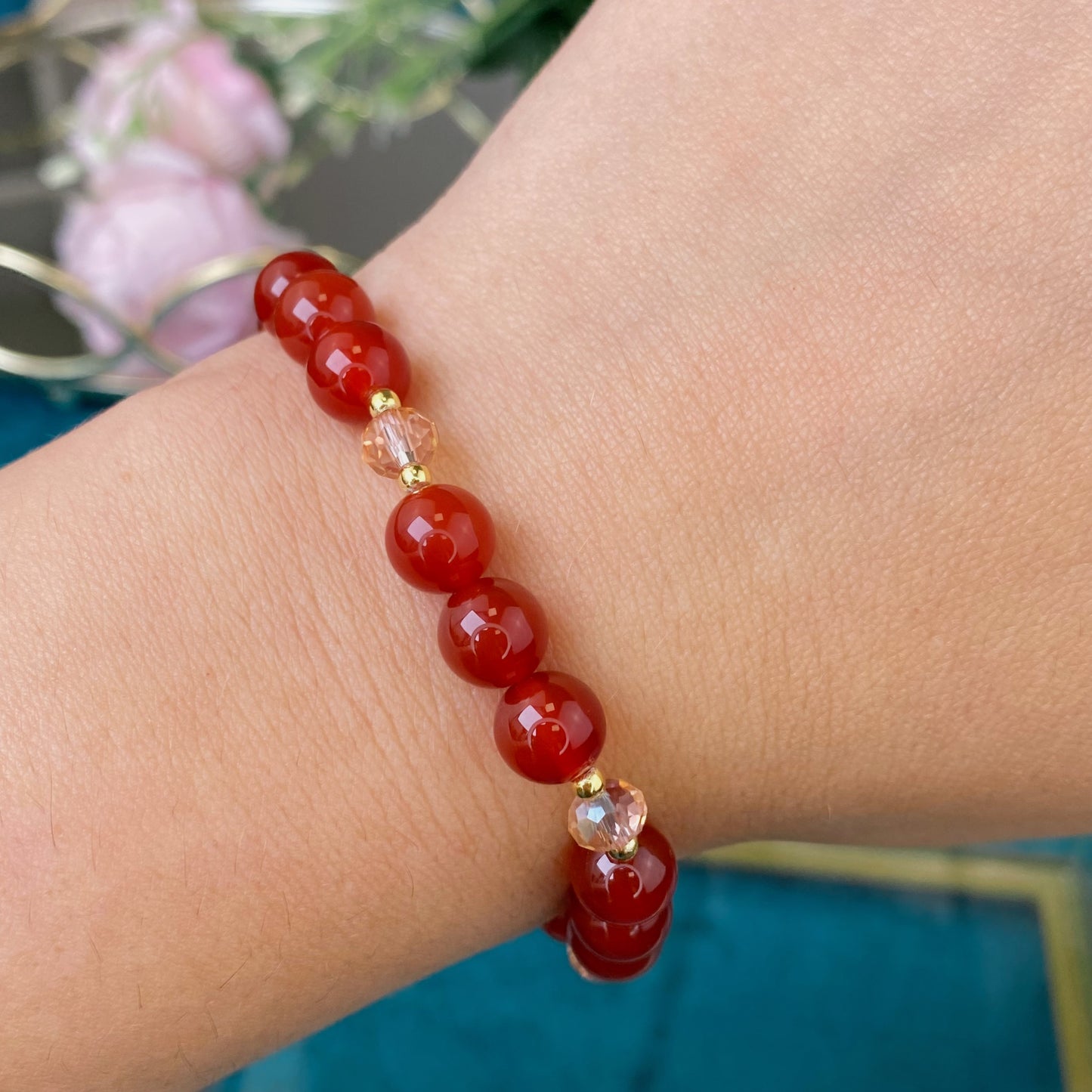 Carnelian bracelet (Carnelian, 8mm.For love, health and career.)