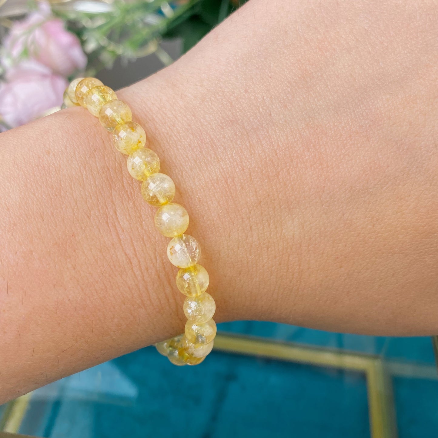 Citrine bracelet (Citrine tinted, 6mm.For positive energy, self-confidence and money)