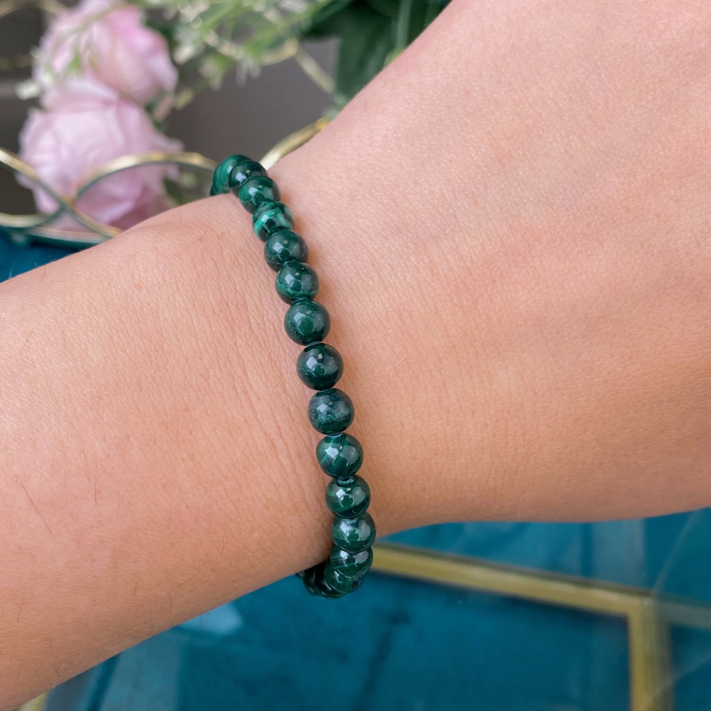 Malachite bracelet (Malachite, 6mm.For relationships, protection and transformation.)