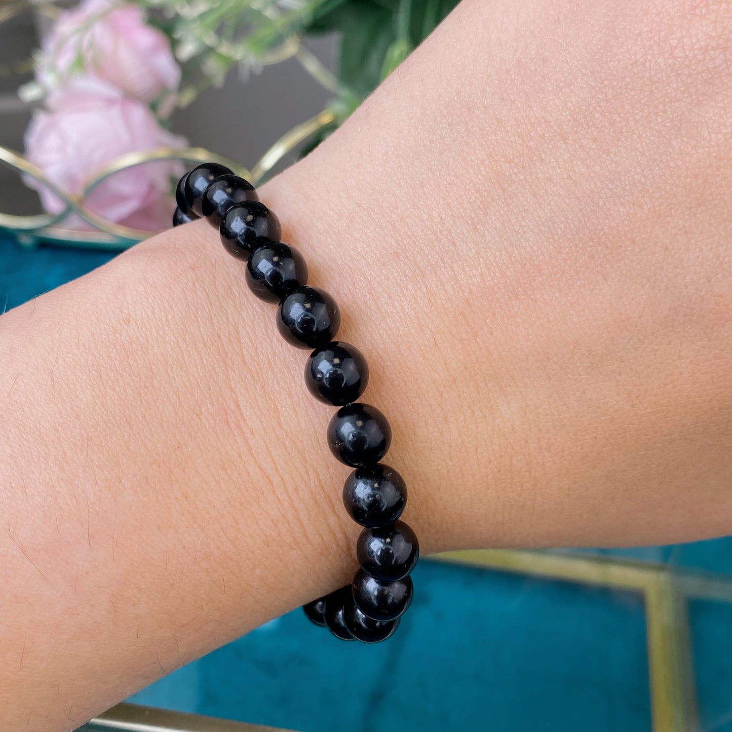 Jet bracelet (Jet, 8mm. For self-growth, stability and energy.)