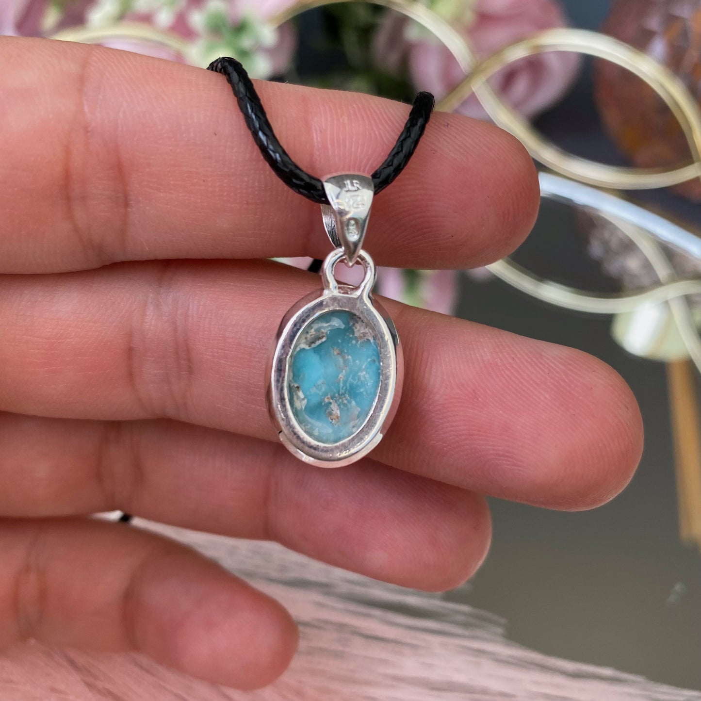 Larimar silver 925 pendant