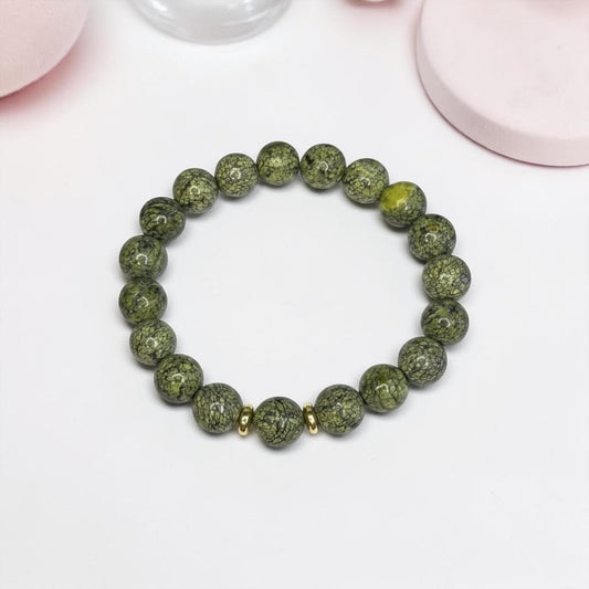 Serpentīna / Čūskakmens rokassprādze (Serpentīns, Čūskakmens 10mm.)