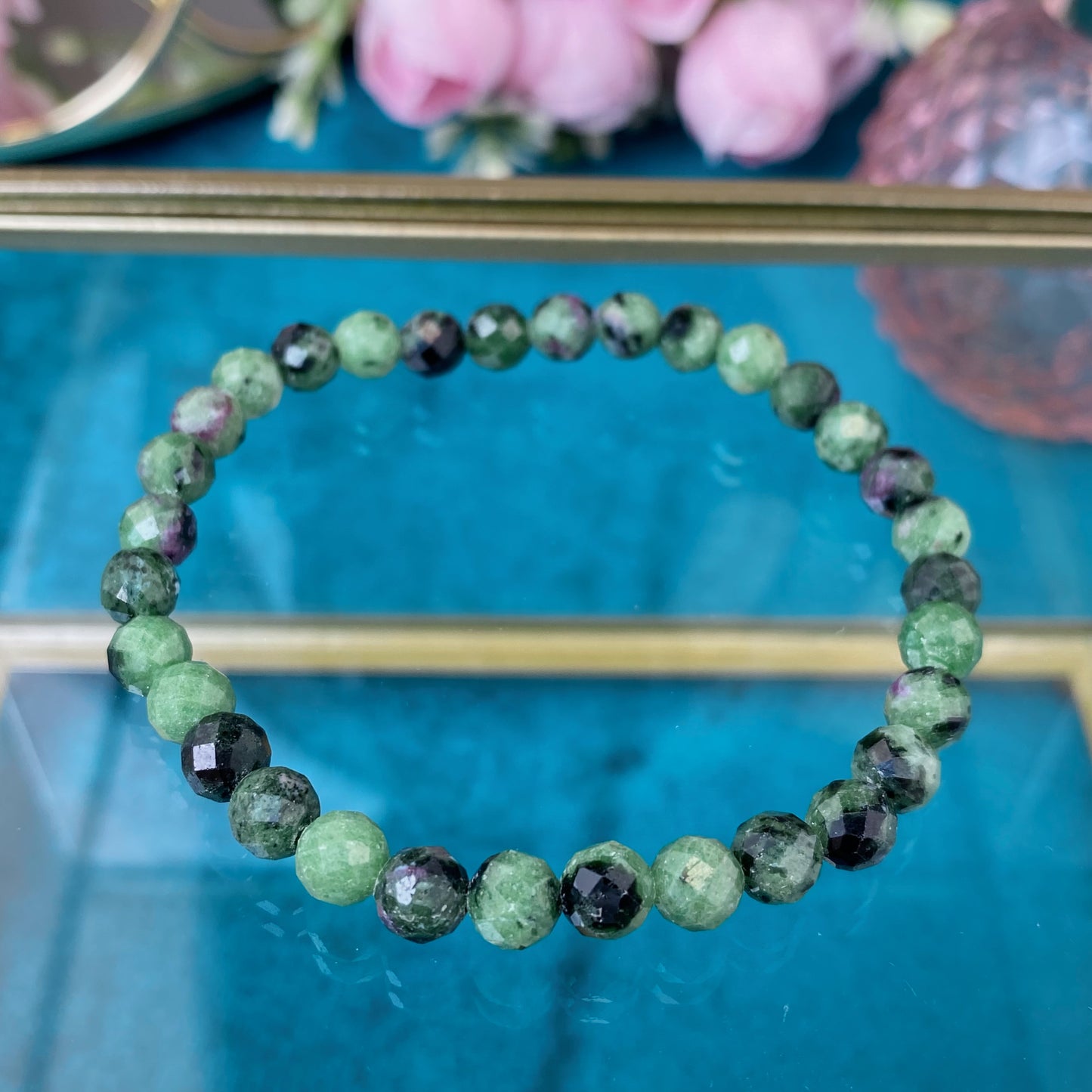 Zoisite bracelet (Zoisite, 6mm. For peace, relationships and self-growth.)