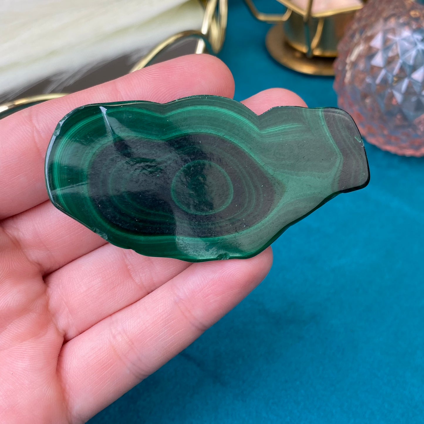 Natural polished Malachite plate 36g.