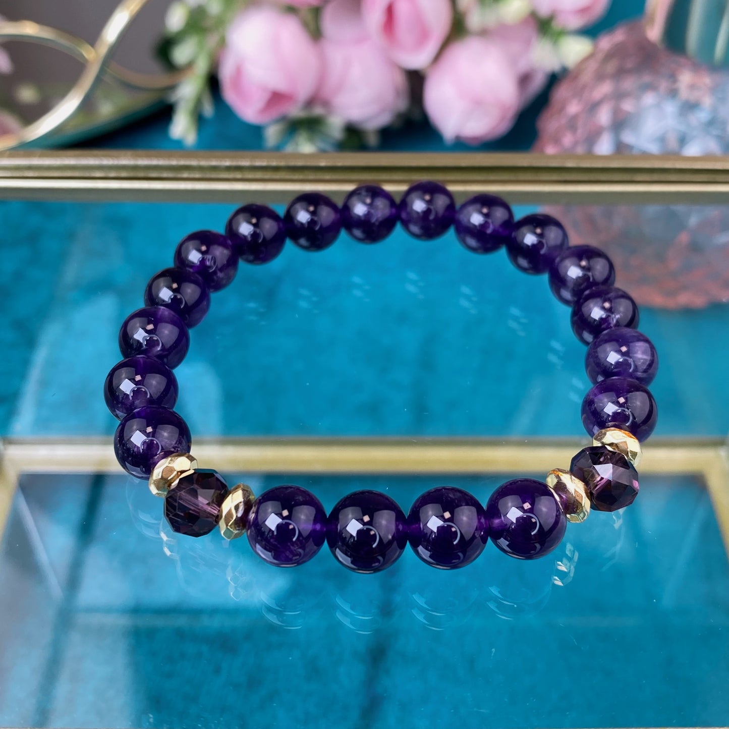 Amethyst bracelet (Amethyst, 8mm.For love, harmony and balance)