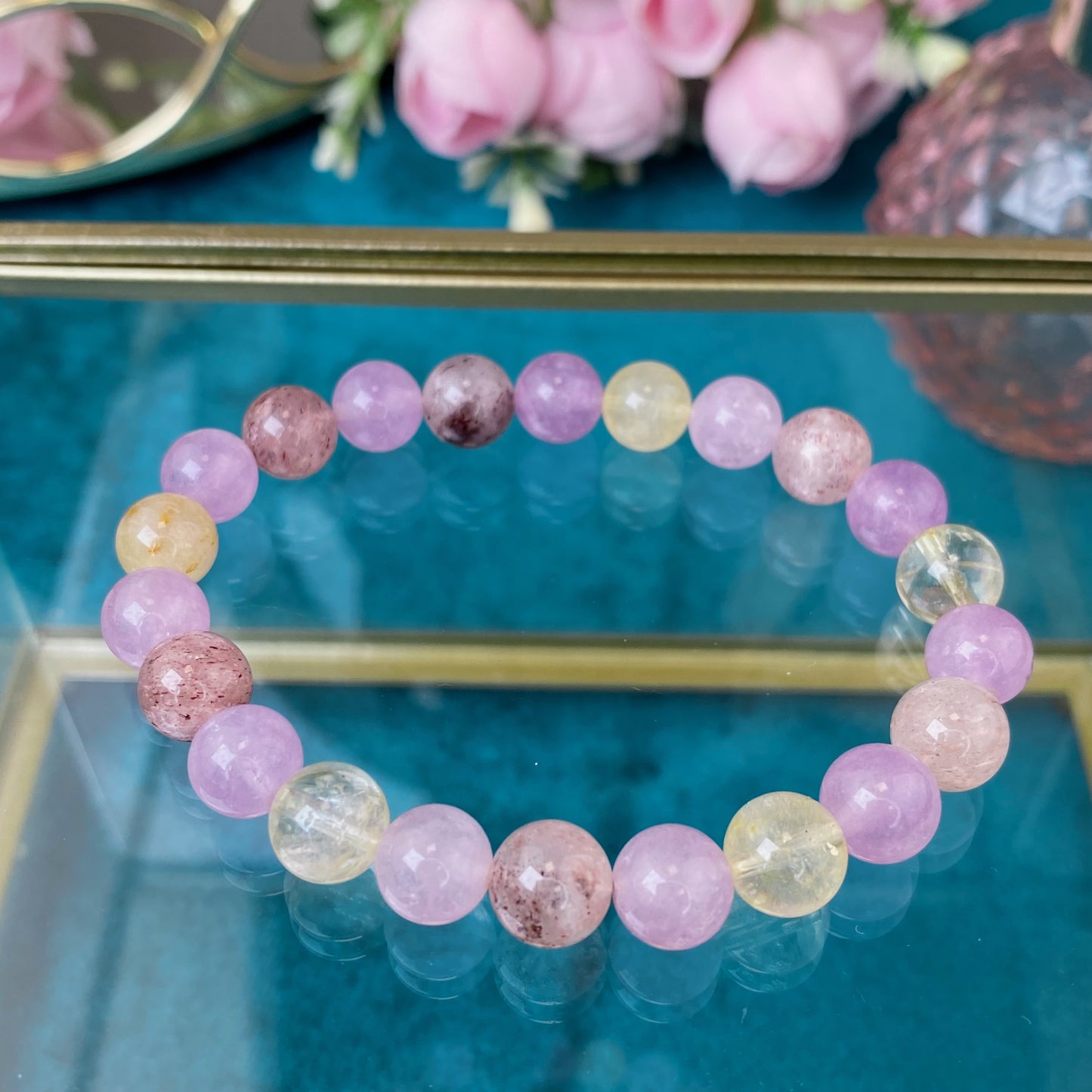 Super 7 bracelet  (A combination of 7 Quartz,8mm.For peace, harmony, manifestation.)