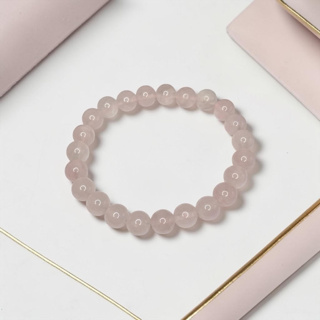 Madagaskaras Rozā Kvarca rokassprādze (Rozā Kvarcs 8mm.)