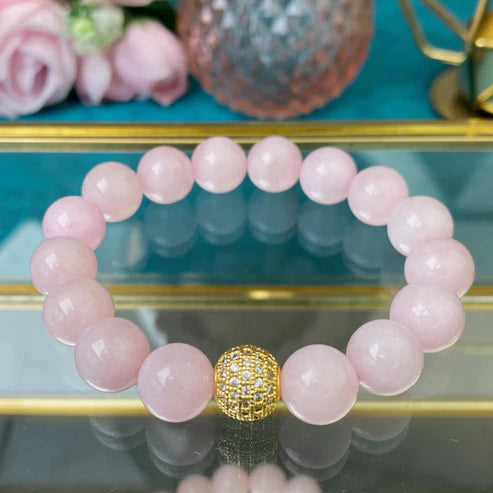 Madagascar Rose Quartz bracelet (Madagascar Rose Quartz, 10mm. For love, beauty and health)